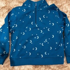 Hanna Andersson Teal Half-Zip Sweatshirt